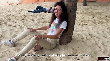 Public pickup - Took a girl from her cuckold husband from the beach to hotel room and fucked her...