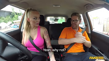 Fake Driving School Big Breasted Blonde MILF with lots of Tattoos likes it ROUGH 15 min1080p